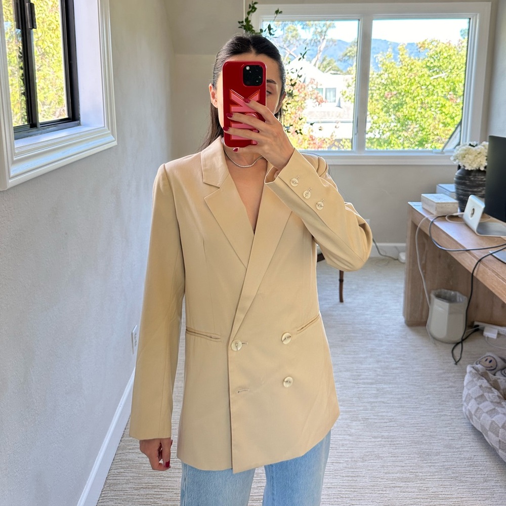 Darling Society Tan Double Breasted Blazer